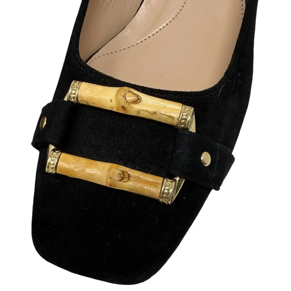 NWOB Talbots Sutton Bamboo Buckle Suede‎ Heels Size 8M